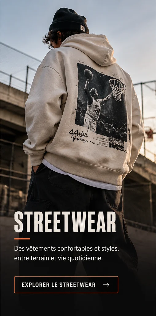Hoodie oversize inspiré de la culture basketball.