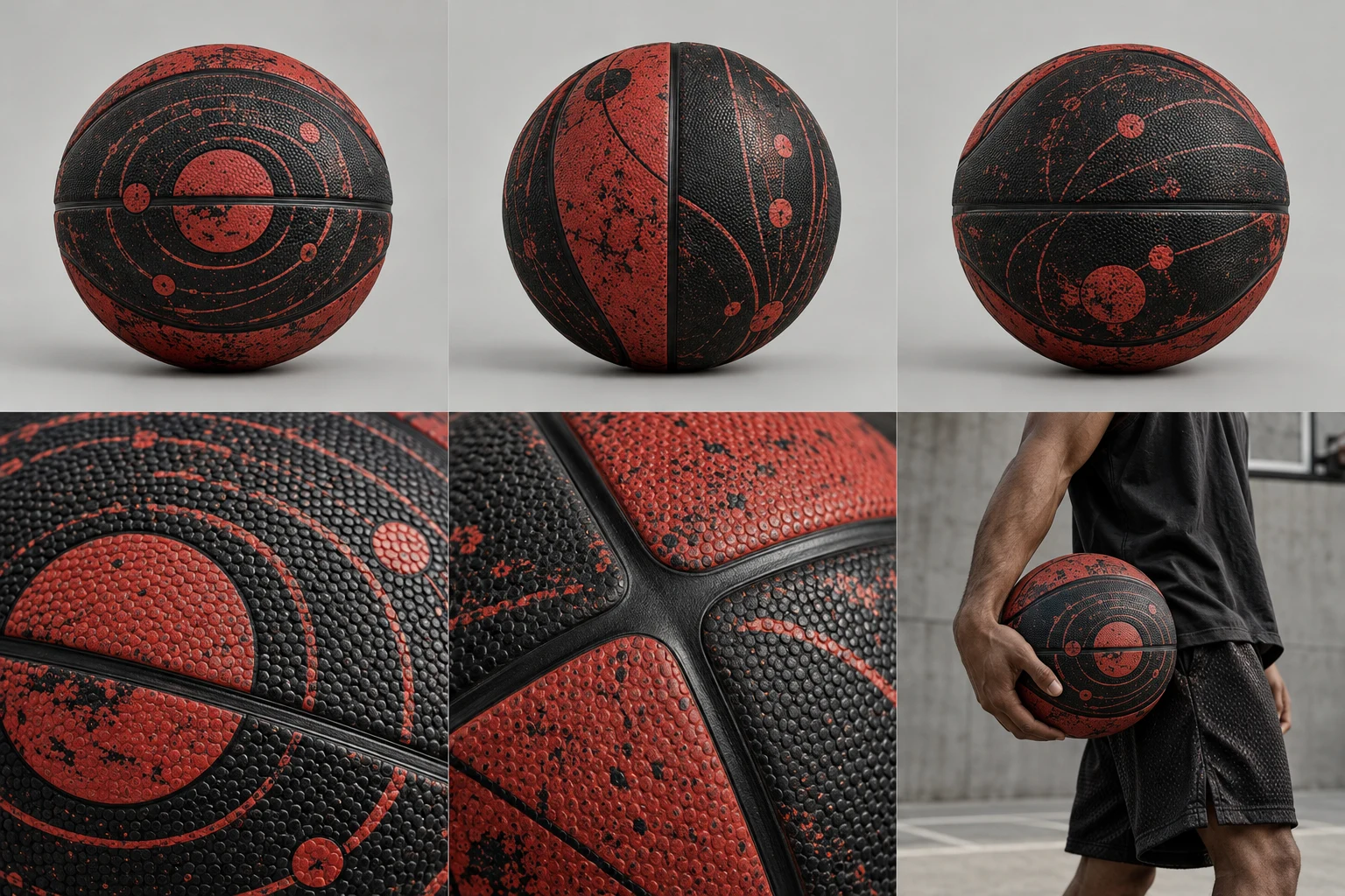 Concept fictif BLACKTOP / BALL PRO — vue principale, noir / rouge.