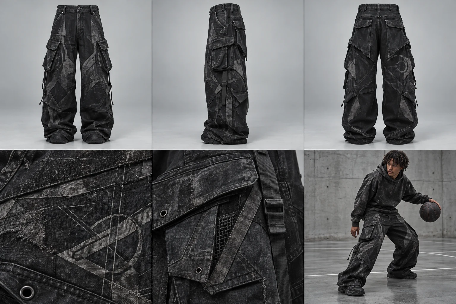 Concept fictif UNDERGROUND / TECHNICAL CARGO — vue de face, noir / graphite.